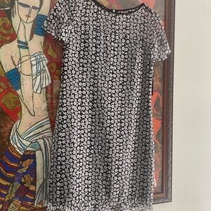 Floral Black and White Dress